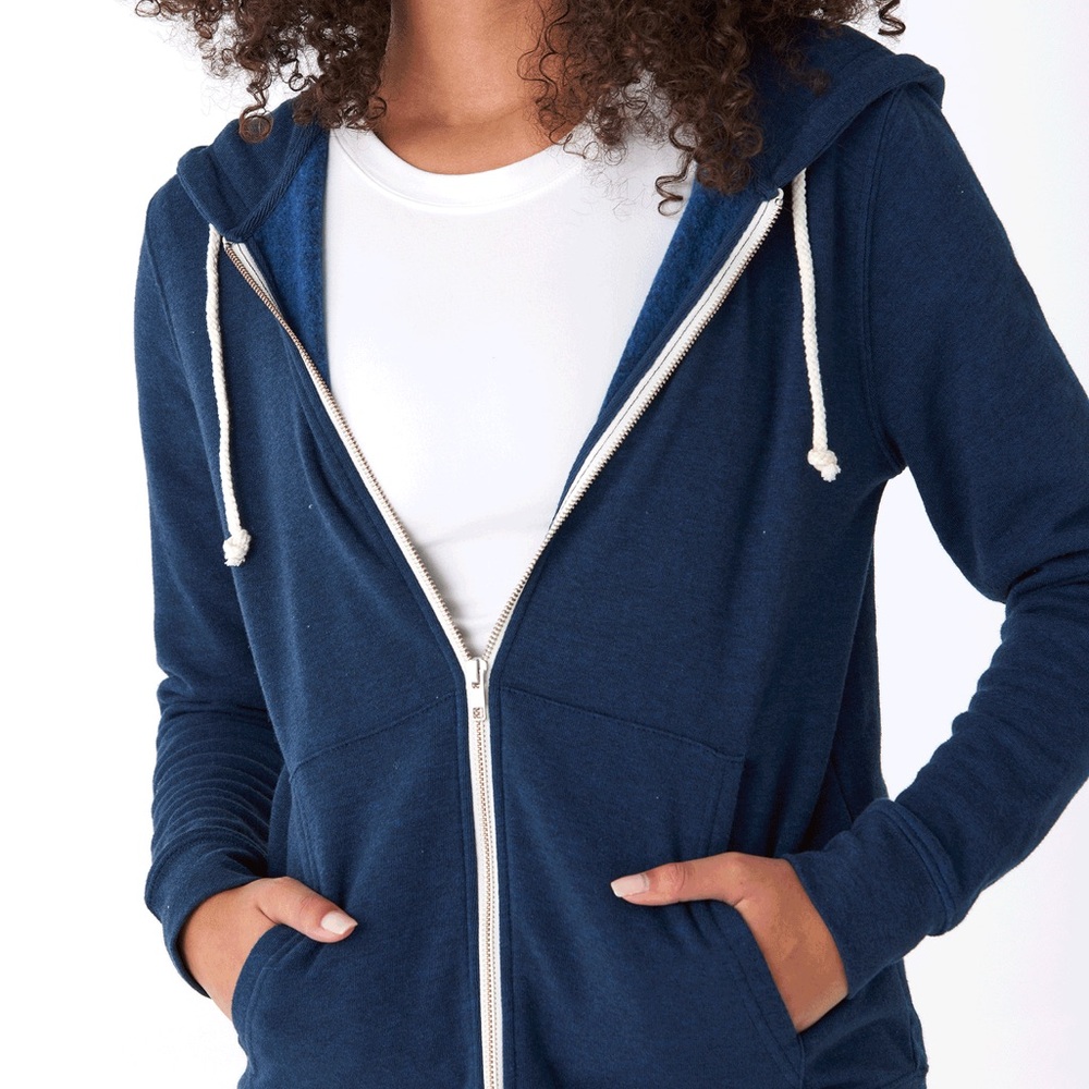NWT - Threads 4 Thought Triblend Zip Hoodie. midnight, Medium   SOLD OUT COLOR